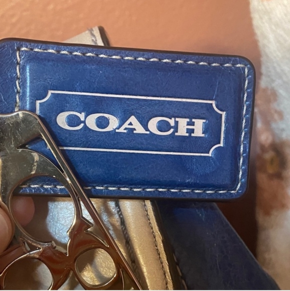 COACH LEGACY-Color Block City Willis Shoulder Crossbody Bag Gray Blue Orange - Picture 12 of 13